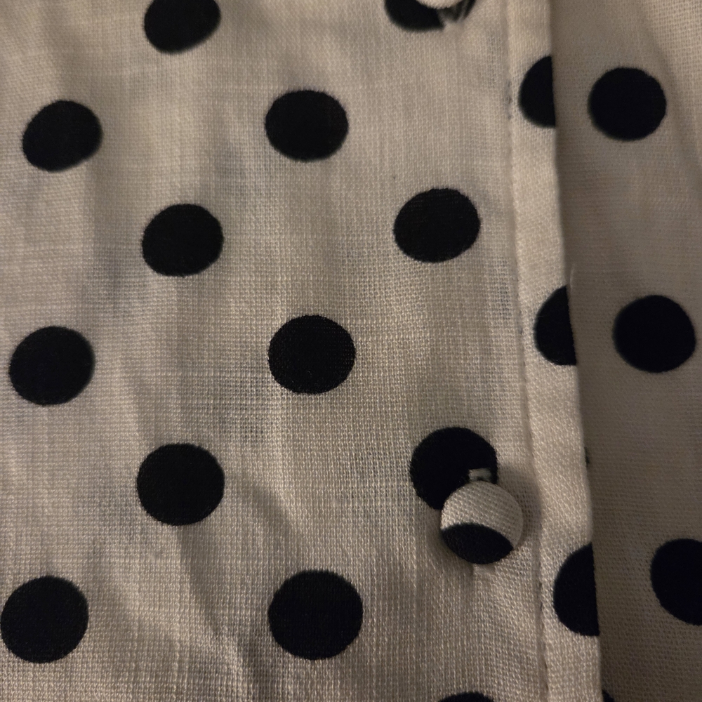 Jones New York White Blouse with Black Polka Dots - Picture 6 of 7